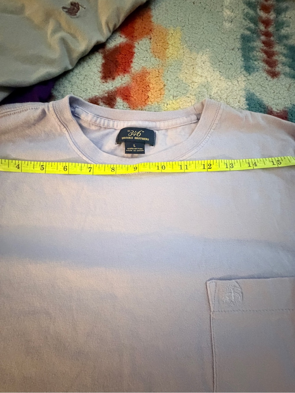 Brooks Brothers Lavender Short-Sleeve Pocket Tee